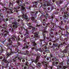 DB0056 Magenta AB Lined-Dyed, Size 11/0 Miyuki Delica Beads, 5.2grms