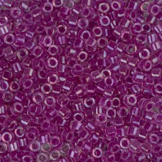 DB0074 Light Fuchsia AB Lined-Dyed, Size 11/0 Miyuki Delica Beads, 5.2g approx.