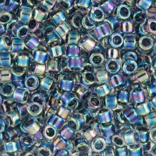 DB0085 Blue AB Lined-Dyed, Size 11/0 Miyuki Delica Beads, 5.2g approx.