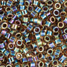 DB0087 Light Amber/Fuchsia AB Lined-Dyed, Size 11/0 Miyuki Delica Beads, 5.2g ap...