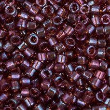 DBL0104 Raspberry Transparent AB Gold Luster size 8/0 Miyuki Delica Beads, Colou...