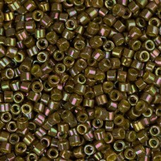 DB0133 Olive Opaque AB Gold Luster, Size 11/0 Miyuki Delica Beads, 5.2g approx.