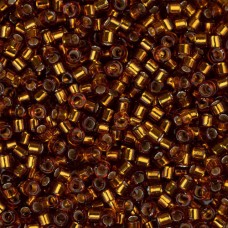 DBM0144 Amber Silver Lined, Size 10/0  Miyuki Delica Beads, Colour code -144 - A...