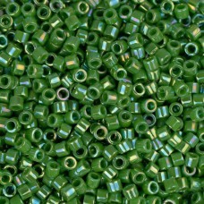 DBM0163 Green Opaque AB, Size 10/0  Miyuki Delica Beads, Colour code -163 - Appr...