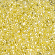 DBL0232 Crystal Pale Yellow Lined Luster Size 8/0 Miyuki Delica Beads, Colour Co...