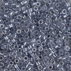 DB0242 Crystal Grey Ceylon Lined-Dyed, Size 11/0 Miyuki Delica Beads, 5.2g appro...