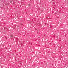 DB0246 Dark Crystal Pink Ceylon Lined-Dyed, Size 11/0 Miyuki Delica Beads, 5.2g ...