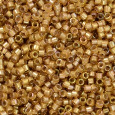DB0288 White Lined Saffron AB, Size 11/0 Miyuki Delica Beads, 5.2g approx.