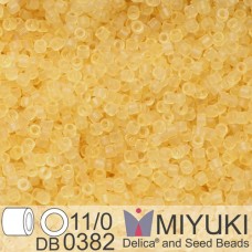 DB0382 Pale Topaz Transparent Matte Glazed Luster, Size 11/0 Miyuki Delica Beads...