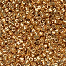 DBL0410 Galvanised Yellow Gold size 8/0 Miyuki Delica Beads, Colour 0410, 5.2g a...