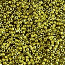 DB0424 Yellow Zest Opaque Galvanized-Dyed, Size 11/0 Miyuki Delica Beads, 5.2g a...