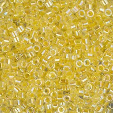 DB0053 Pale Yellow Lined-Dyed, Size 11/0 Miyuki Delica Beads, 5.2g approx.