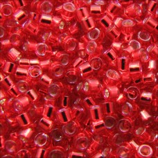 DBM0602 Red Silver Lined-Dyed, Colour Code 0602, Size 10/0  Miyuki Delica Beadss...