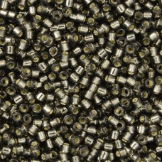 DB0613 Dark Grey Silver Lined Dyed Miyuki 11/0 Delica Beads, 5.2g approx.