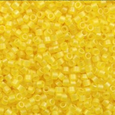 DBL0854 Matte Transparent Yellow AB, Size 8/0 Miyuki Delica Beads, 5.2g approx.