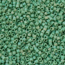 DBM0877 Green Opaque AB Matte, Size 10/0 Miyuki Delica Beads, Approx. 5.2g