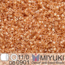 DB0901 Gold Honey Sparkle Crystal Lined, Size 11/0 Miyuki Delica Beads, 5.2g app...