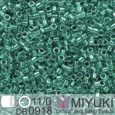 DB0918 Green Aqua Sparkle Crystal Lined, Size 11/0 Miyuki Delica Beads, 5.2g app...