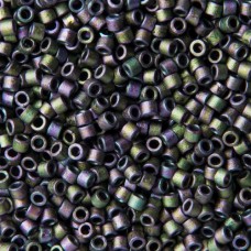 DB1053 Matted Metallic Plum Emerald Gold Iris Miyuki 11/0 Delica Beads, 5.2g app...