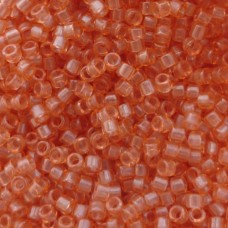 DB1302 Peach Transparent Dyed, Size 11/0 Miyuki Delica Beads, 5.2g approx.