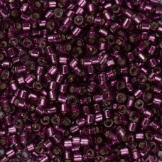 DB1342 Raspberry Silver Lined-Dyed, Size 11/0 Miyuki Delica Beads, 50gm bag