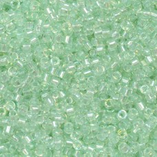 DB1675 Pearl Lined Transparent Pale Green Mist AB, Size 11/0 Miyuki Delica Beads...