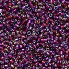 DB1694 Silver Lined Glazed Dark Cranberry AB, Size 11/0 Miyuki Delica Beads, 5.2...