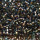 DB1775 Topaz Lined Aqua AB, Size 11/0 Miyuki Delica Beads, 5.2g approx.