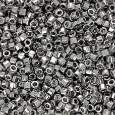 DBLC0038 Palladium Plated size 8/0 Hex Cut Miyuki Delica Beads, approx 3.3g, Col...