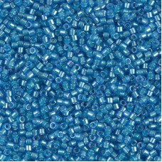DB1709 Mint Pearl Lined Azure, Size 11/0 Miyuki Delica Beads, 5.2g approx. 