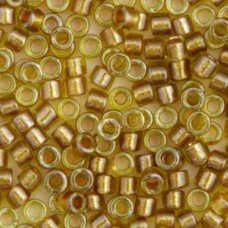 DB0909 Gold Honey Sparkle Chartreuse Lined, Size 11/0 Miyuki Delica Beads, 5.2gm...