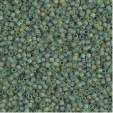 DBS1282  Matte Transparent Olive AB, Colour 1282 15/0 Miyuki Delica Beads, 5.2g approx.