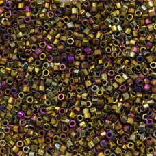 DBLC0029 Purple Metallic Gold Hex Cut Size 8/0 Miyuki Delica Beads, Approx 5.2gr...