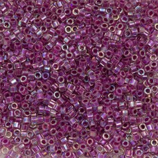 DBLC0056 Magenta AB Lined-Dyed, size 8/0 Hex Cut Miyuki Delica Beads, approx 5.2...