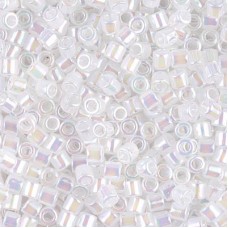 DBL0222 White Opal AB Size 8/0 Miyuki Delica Beads, Colour Code 0222, 5.2g appro...