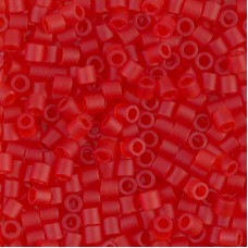 DBL0745 Matte Transparent Red-Orange size 8/0 Miyuki Delica Beads, Colour 0745, ...