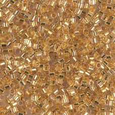 DBMC0033  Crystal Transparent Gold 24kt Lined 10/0 Cut Miyuki Delica Beads,  Col...
