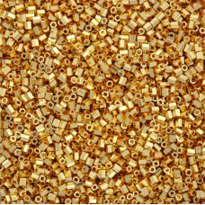 Size 11/0 Miyuki Cut Seed Beads, 24kt Gold Plated, Colour 0191, Approx 5.2 Grams Size 11/0 Miyuki Cut Seed Beads, 24kt Gold Plated, Colour 0191, Approx 5.2 Grams