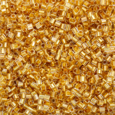 Size 8/0 Miyuki Cut Seed Beads, 24Kt Gold Lined Crystal, Colour 0195, Approx 5.2... Size 8/0 Miyuki Cut Seed Beads, 24Kt Gold Lined Crystal, Colour 0195, Approx 5.2...