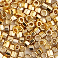 24kt Light Gold Plated, Colour Code 0034, Size 11/0  Cut  Miyuki Delica Beads, 3...