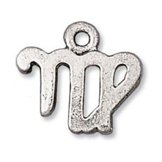 Zodiac Virgo Charm, Antique Silver, Pack of 4 Zodiac Virgo Charm, Antique Silver, Pack of 4