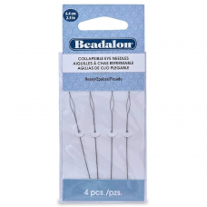 Beadalon 700H-100 Collapsible Eye Needles, 2.5", Heavy, 4