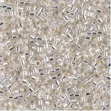 DBL0041 Crystal Silver Lined Size 8/0 Miyuki Delica Beads, Colour Code 0041, 5.2...