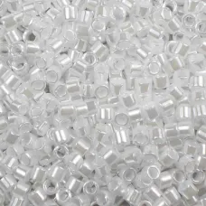 DBL0201 White Pearl Opaque Luster Size 8/0 Miyuki Delica Beads, Colour Code 0201...