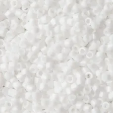 DBL0200 Chalk White Opaque Size 8/0 Miyuki Delica Beads, Colour Code 0200, 5.2g ...