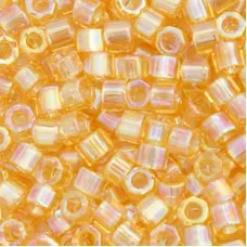 DBLC0100 Light Amber Transparent AB, size 8/0 Hex Cut Miyuki Delica Beads, appro...