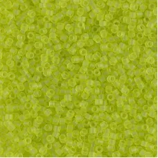 DB0766 Matted Transparent Chartreuse Miyuki 11/0 Delica Beads, 5.2g approx