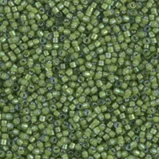 DB1786 White Lined Green AB size 11/0 Miyuki Miyuki Delica Beads, 5.2g approx.