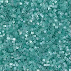DB1812 Light Aqua Green Dyed Satin Silk, Size 11/0 Miyuki Delica Beads, 5.2g app...