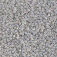 DB1286 Matte Transparent Grey Mist AB, Size 11/0 Miyuki Delica Beads, 5.2g approx. DB1286 Matte Transparent Grey Mist AB, Size 11/0 Miyuki Delica Beads, 5.2g approx.
